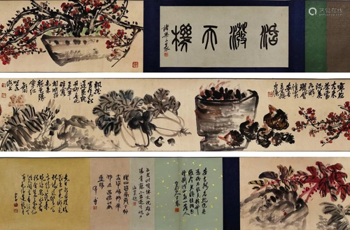 HANDSCROLL PAINTING OF FLOWERS AND VEGETABLES