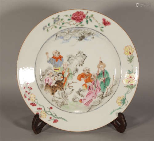 Famille Rose Figural Plate Yongzheng Style