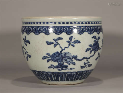 Blue and White Jardiniere Qianlong Style