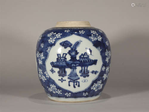 Blue and White Jar Kangxi Style