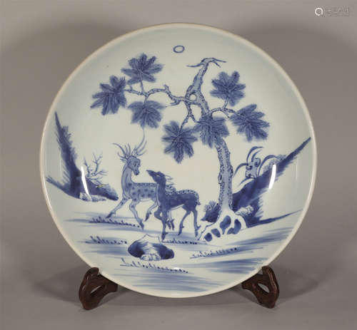 Blue and White Plate Yongzheng Style