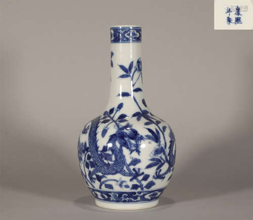 Blue and White Dragon Vase Guangxu Style