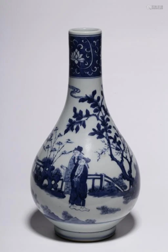 Chinese Blue and White Porcelain Vase,Mark