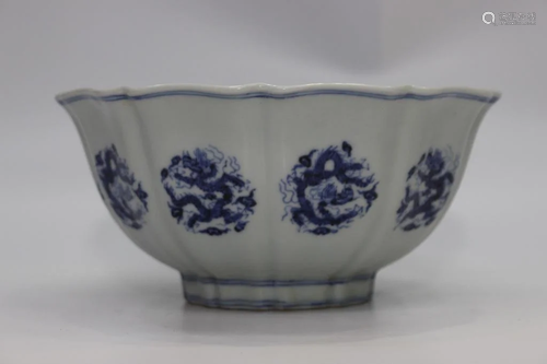 Chinese Blue and White Porcelain Bowl,Mark