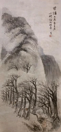 Chinese Ink Color Landscape Painting,Signed