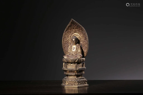 Qing Chinese Lacqure Wood Buddha