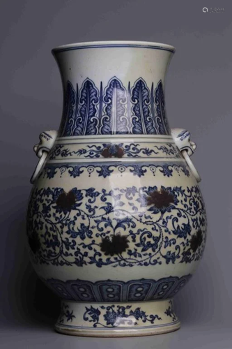 Chinese Blue and White Porcelain Zun Vase