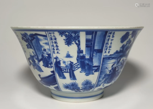 Chinese Blue and White Porcelain Bowl,Mark