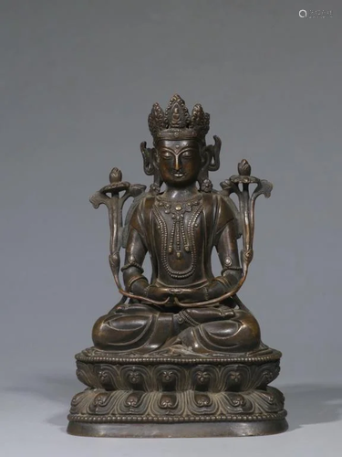 Late Qing,Chinese Bronze Buddha