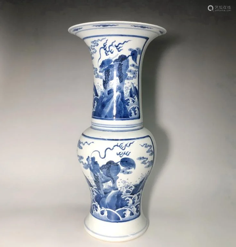 Chinese Blue and White Porcelain Gu Vase