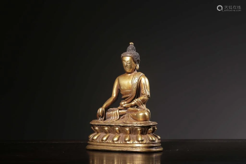 Chinese Gilt Bronze Buddha,Mark