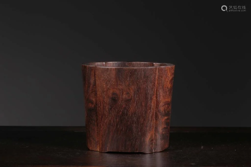 Chinese Zitan Wood Brushpot