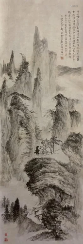 Chinese Ink Color Landscape Painting,Signed