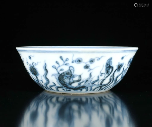 Chinese Blue and White Porcelain Bowl,Mark