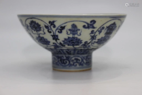 Chinese Blue and White Porcelain Bowl,Mark