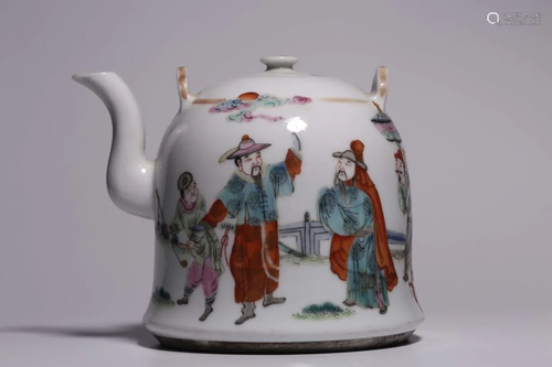 Qing Chinese Famille Rose Teapot,Mark