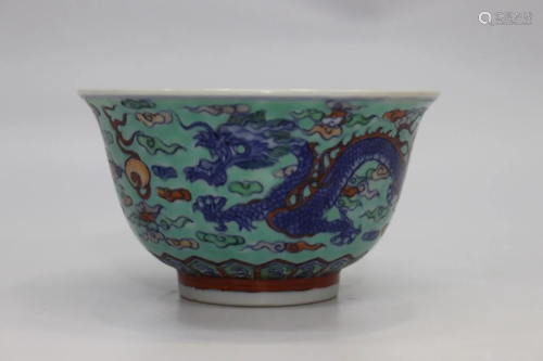 Chinese Wucai Porcelain Bowl,Mark