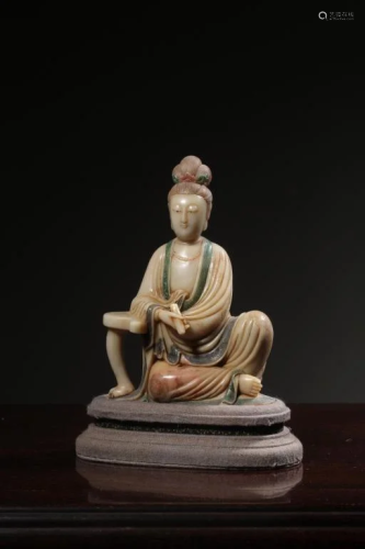 Chinese Soapstone Carved Guanyin