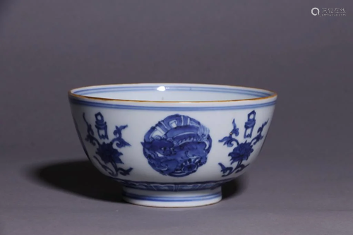 Chinese Blue and White Porcelain Bowl,Mark