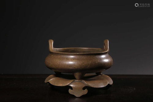 Chinese Bronze Tripod Censer,Mark