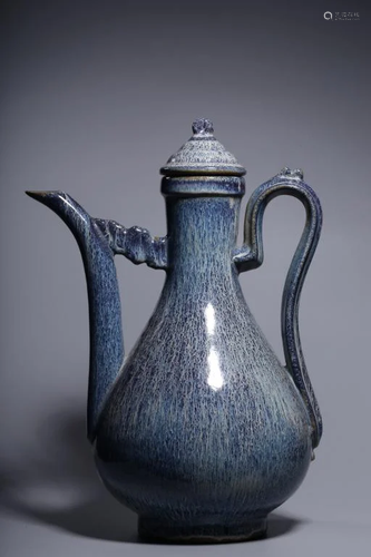 Chinese Yaobian Ware Glazed Ewer