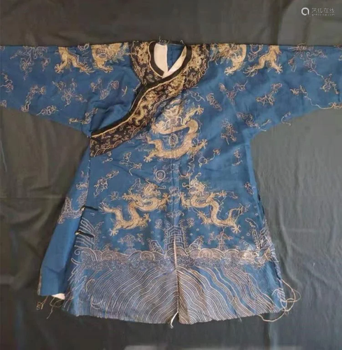 Antique Embroidered Silk Chinese Robe