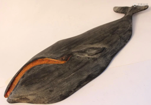 Hand Carved Wood Whale By C.Voorheest