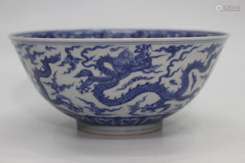 Chinese Blue and White Porcelain Bowl,Mark