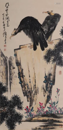Chinese Ink Color Painting , Eagle