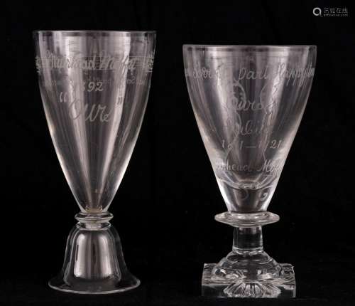 TWO 19TH CENTURY WINE GLASSES