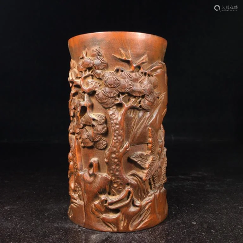 Chinese Huangyang Wood Brushpot