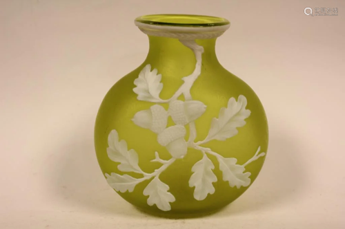 Webb Yellow Art Glass Vase