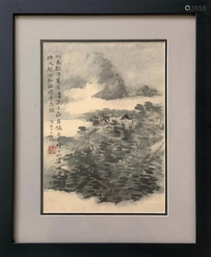 Chinese Ink Color Landscape Painting,Signed