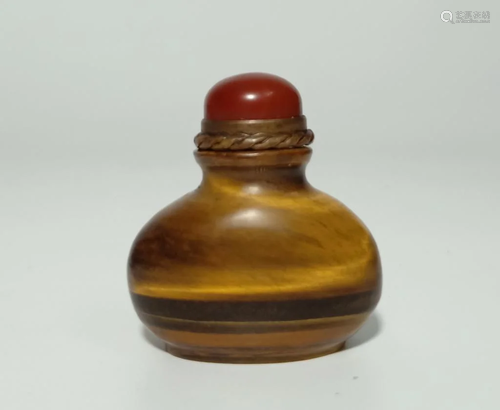 Chinese Tiger Eye Snuff Bottle