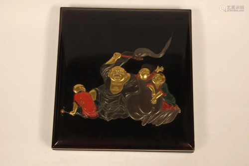 Japanese Lacquer Figural Writting Box