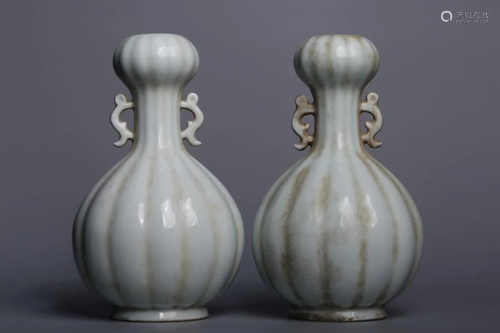 Pair of Chinese Glazed Porcelain Vases