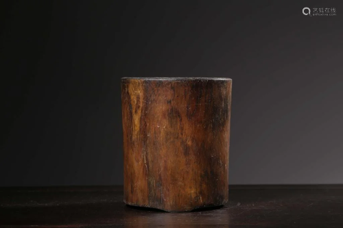 Qing Chinese Huanghuali Wood Brushpot