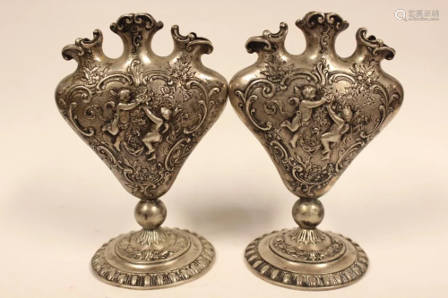 Pair of Germany Silver Vases