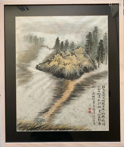 Chinese Ink Color Landscape Painting,Signed