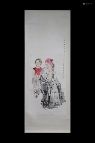 Chinese Ink Color Scroll Painting, Yuan Shengzhong