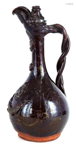 A 19TH CENTURY CANAKKALE TURKISH POTTERY EWER