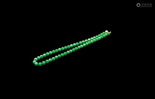 翡翠满绿圆珠形项链