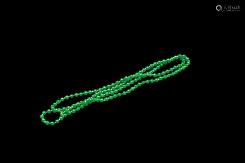 翡翠满绿圆珠形珠串