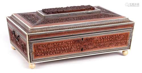 † A LARGE REGENCY ANGLO-INDIAN WORKBOX