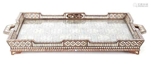 † A 19TH CENTURY EASTERN MOTHER OF PEARL, IVORY AND HARDWOOD...