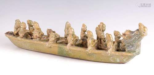 A MING PERIOD CHINESE TERRACOTTA MODEL OF A BOAT