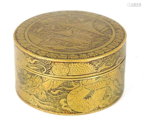 A MEIJI PERIOD JAPANESE BRONZE BOX AND COVER