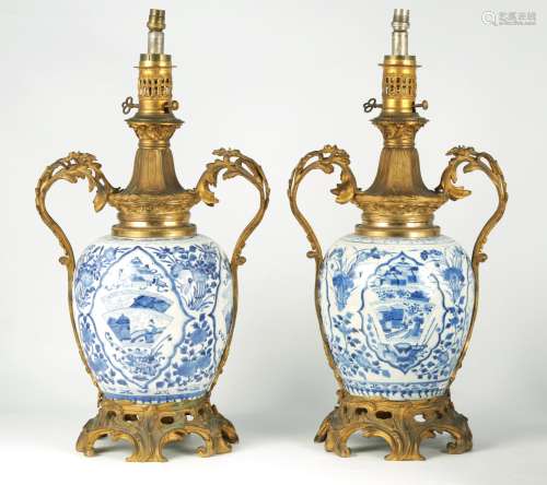 A LARGE MATCHED PAIR OF 18TH CHINESE BLUE AND WHITE GINGER J...