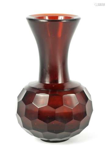A CHINESE RUBY GLASS VASE