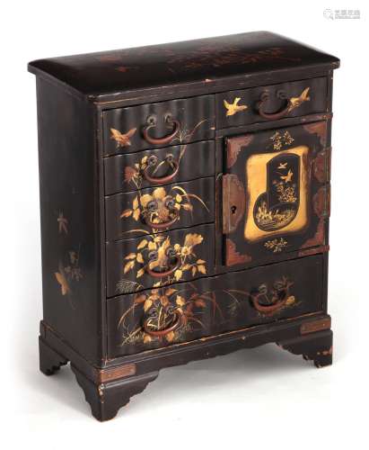 A JAPANESE MEIJI PERIOD LACQUERED TABLE CABINET